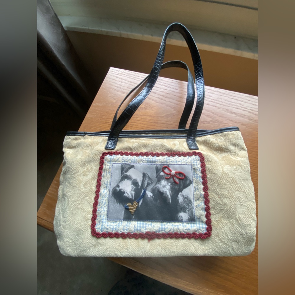 Brighton Scottie Rex & Tex Retired Canvas/Felt Double Handle Medium Hand…